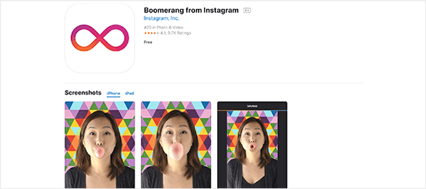 видеоредактор для Инстаграм Boomerang